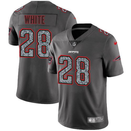 Nike Patriots #28 James White Gray Static Men's Stitched NFL Vapor Untouchable Limited Jersey